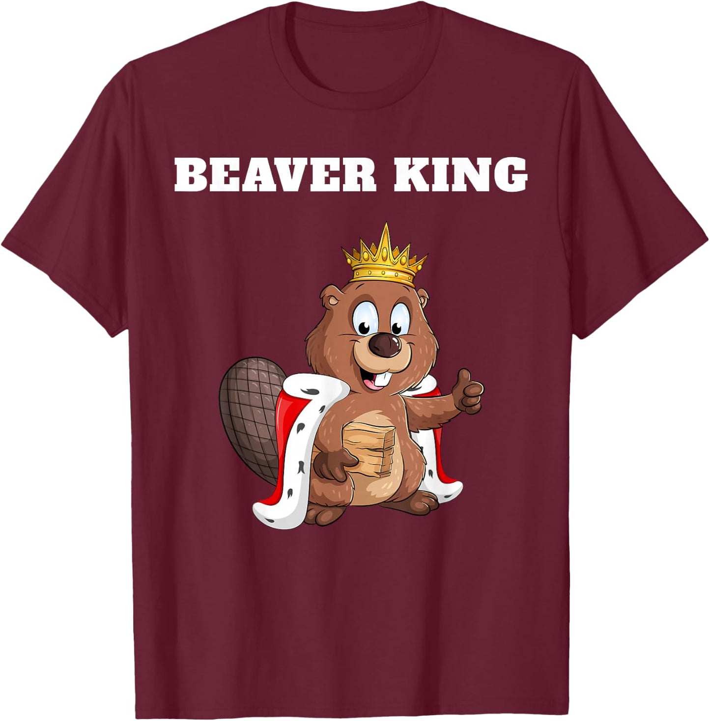 Beaver King | Beaver | Boys Beaver T-Shirt - T-Shirt | Maroon