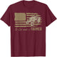 USA Patriotic American Flag Tractor So God Made A Farmer T-Shirt - T-Shirt | Maroon