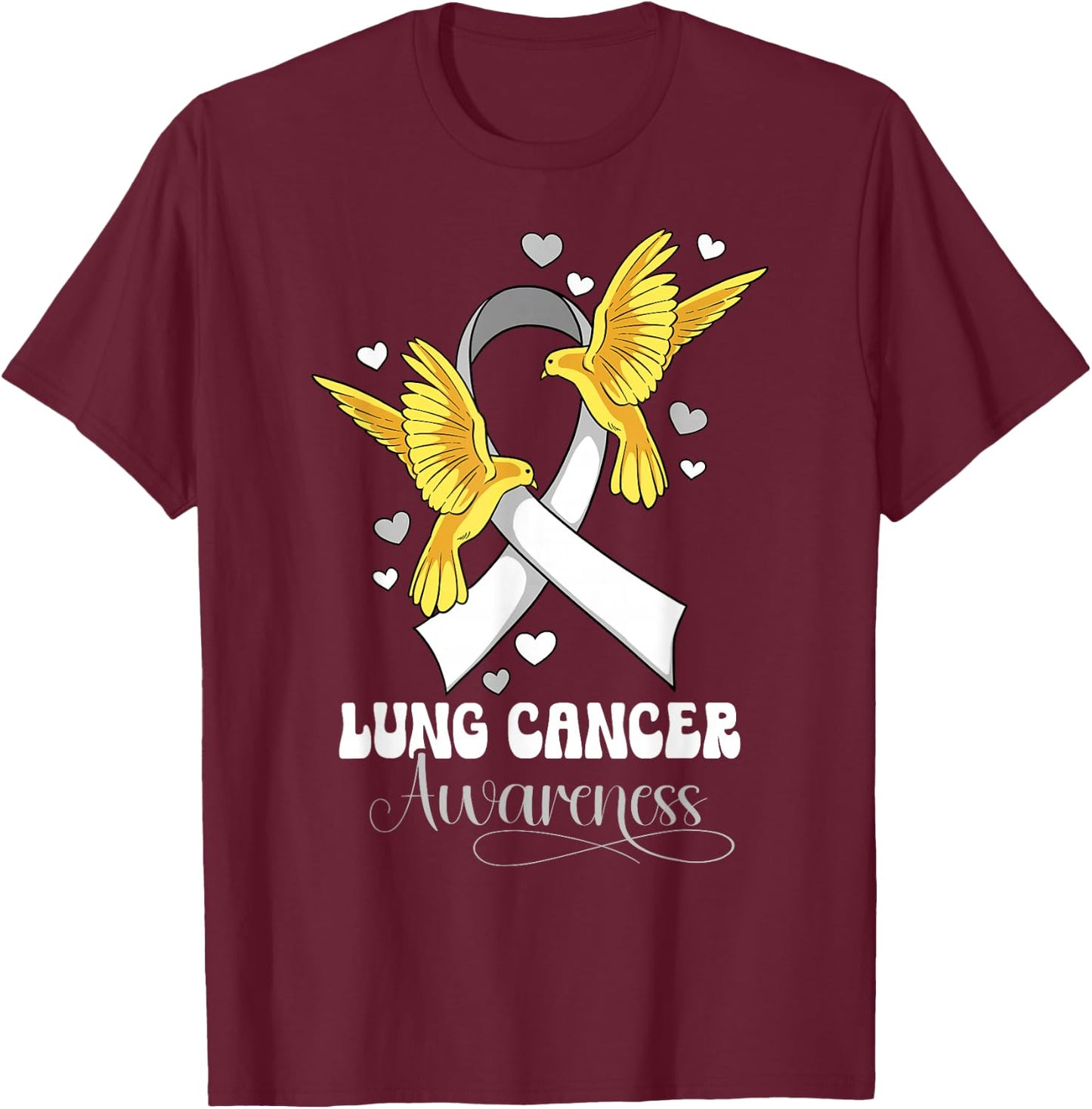 Lung Cancer Awareness T-Shirt - T-Shirt | Maroon