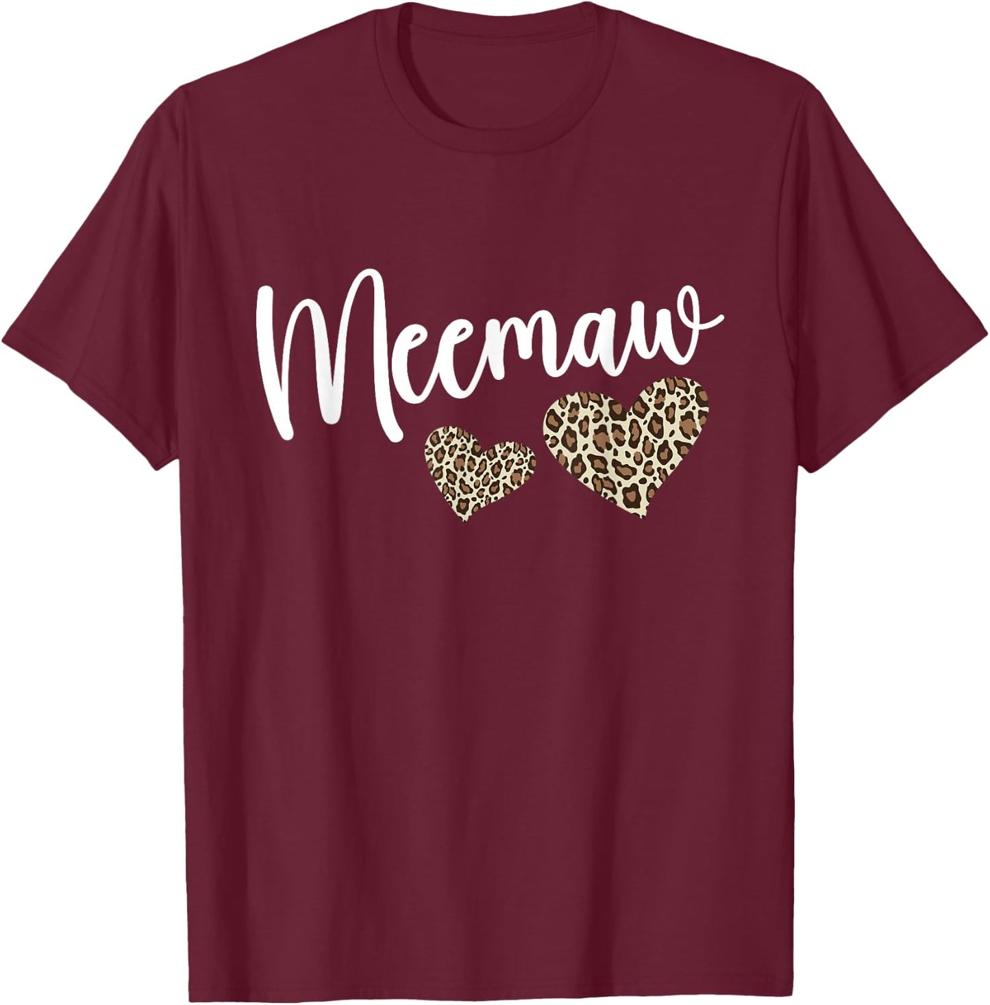 Meemaw Grandma Heart Meemaw Grandmother T-Shirt - T-Shirt | Maroon