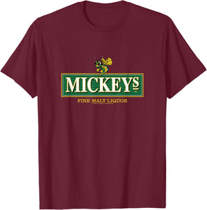 Coors Brewing Company Mickey's Fine Malt Liquor Classic Logo T-Shirt - T-Shirt | Maroon