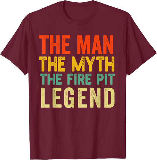 Fire Pit Bonfire Campfire Lover Men Camping Lover T-Shirt - T-Shirt | Maroon