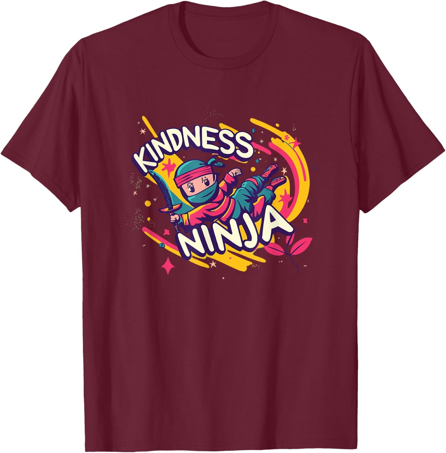 Anti Bullying Kindness Ninja School Teacher Student T-Shirt - T-Shirt | Maroon