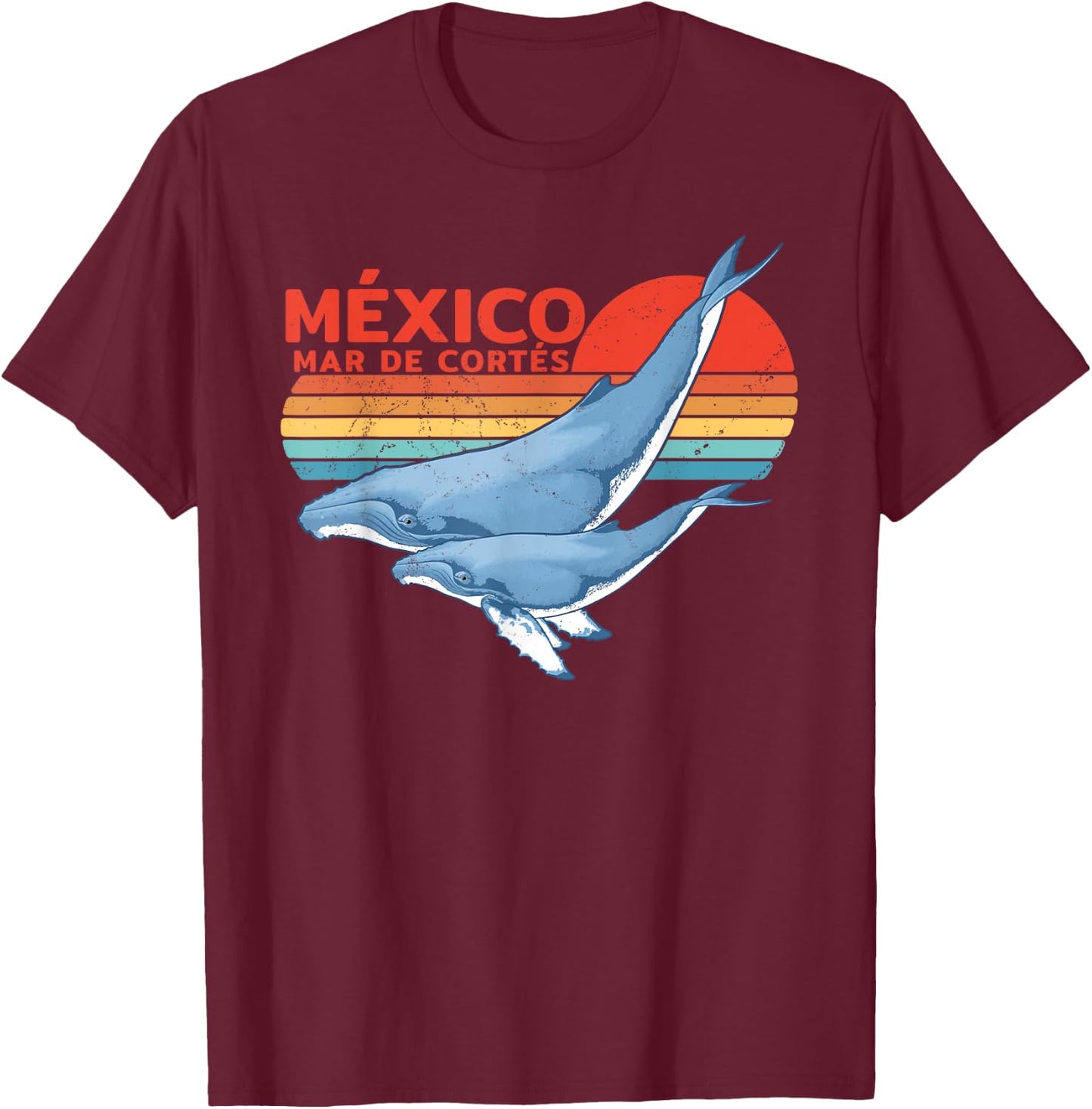 Humpback Whale Sea of Cortez Mexico T-Shirt - T-Shirt | Maroon