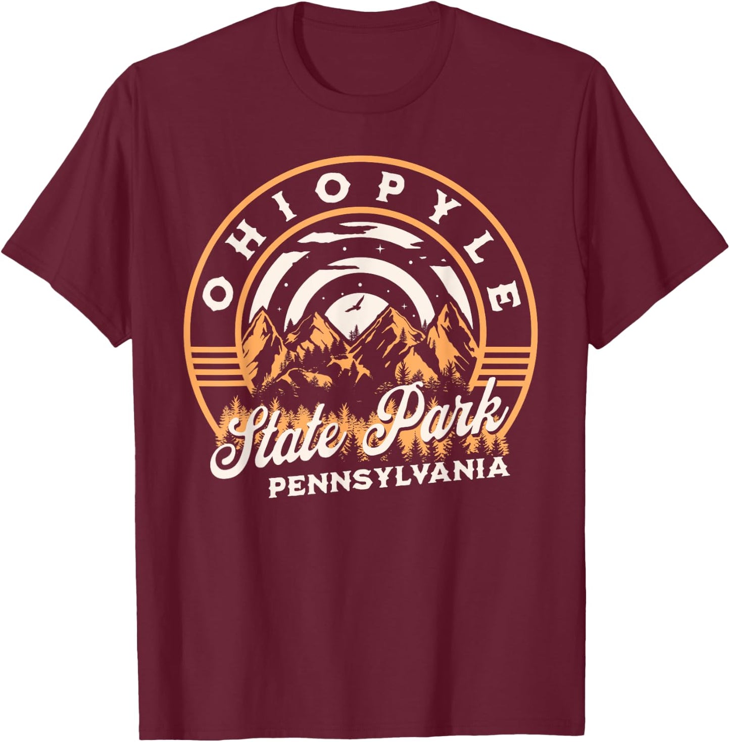 Ohiopyle State Park Pennsylvania Nature Hiking Outdoors T-Shirt - T-Shirt | Maroon
