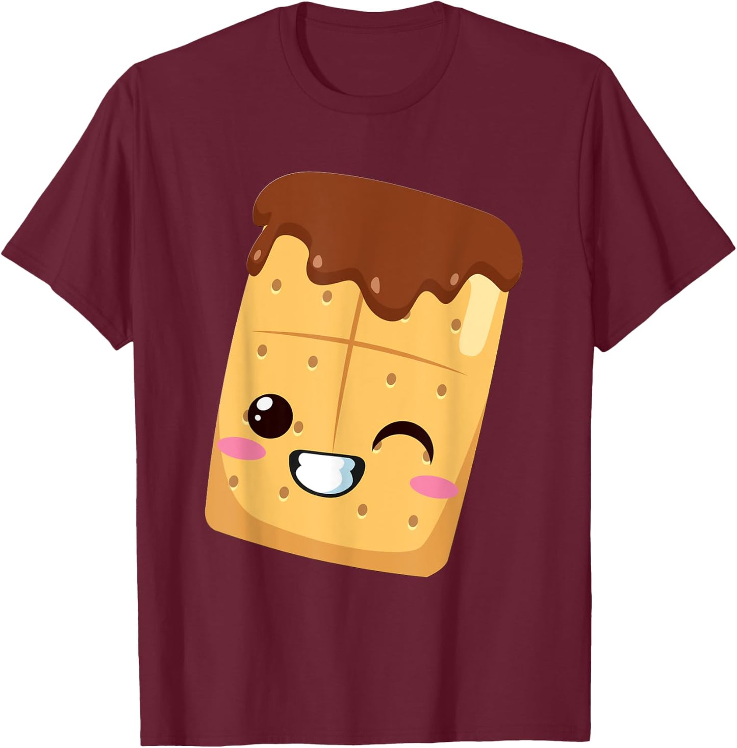 Kawaii Halloween Group Costume S'mores Graham Cracker smores T-Shirt - T-Shirt | Maroon