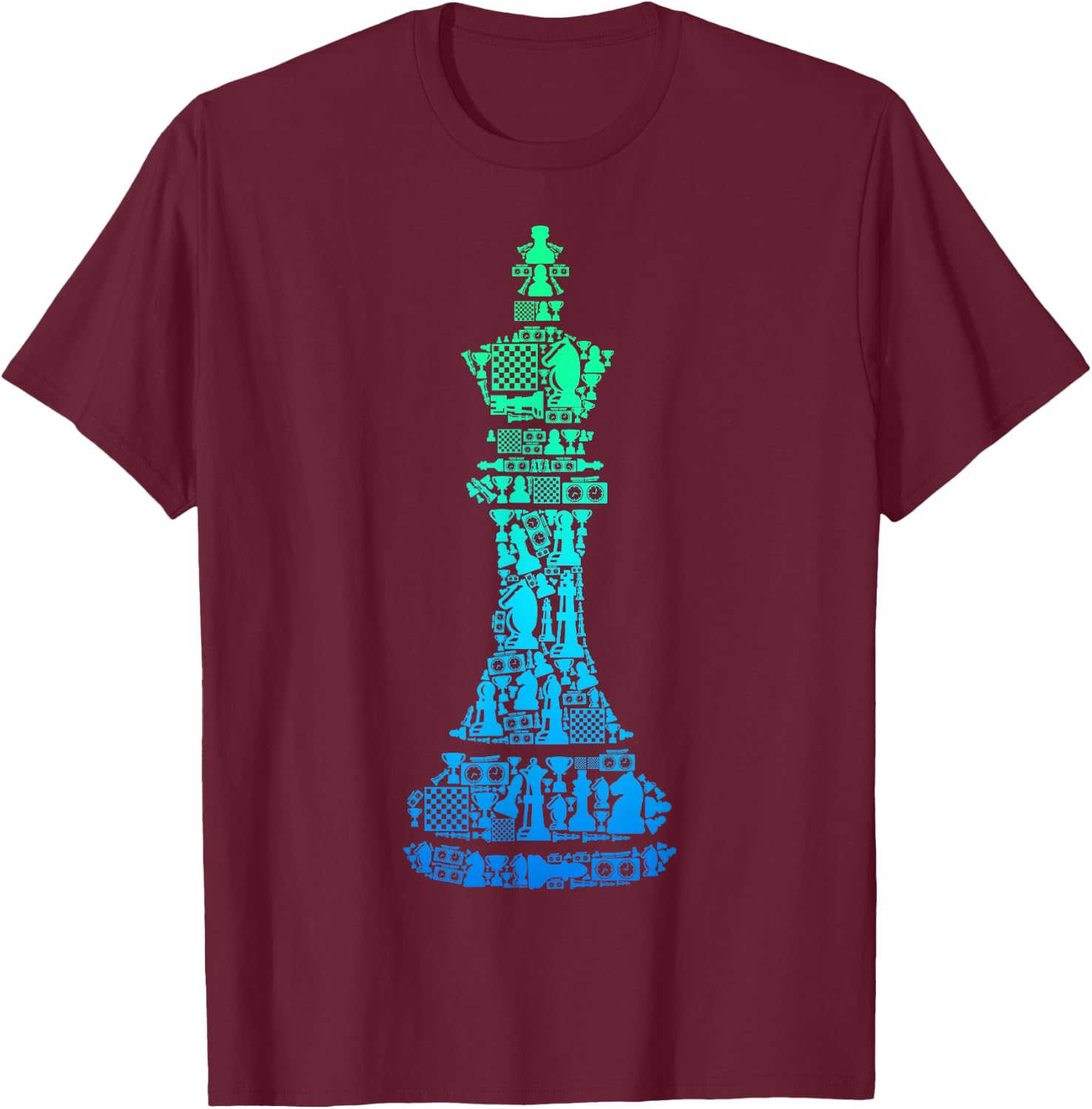 Chess King Boys Kids Men Youth T-Shirt - T-Shirt | Maroon