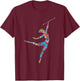 Baton Twirling Girl - Silhouette Dancing Twirler Majorette T-Shirt - T-Shirt | Maroon
