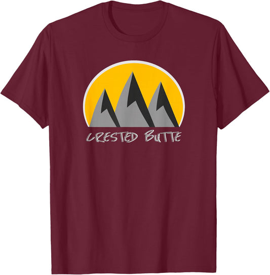 Crested Butte, Colorado Snow Ski & Outdoor Paradise T-Shirt - T-Shirt | Maroon