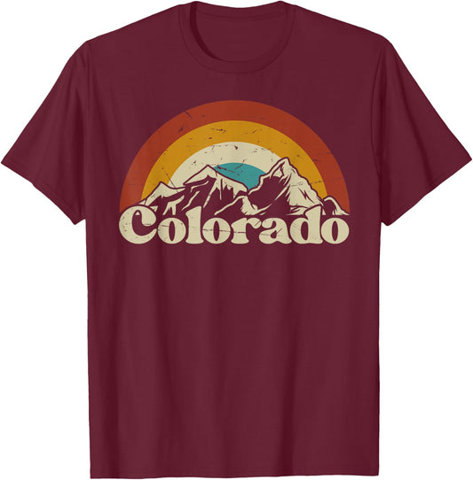Colorado Retro Mountains Nature Hiking vintage T-Shirt - T-Shirt | Maroon