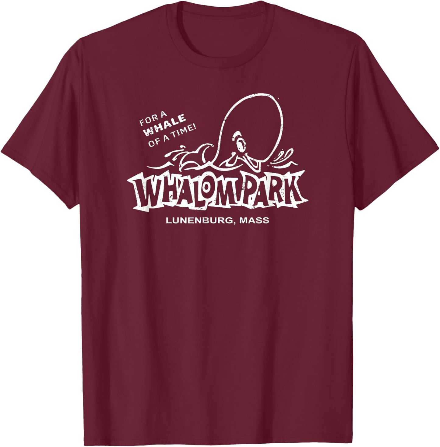 MRS- Whalom Park 1980s Amusement Park -Adults Retro Blue Small T-Shirt - T-Shirt | Maroon