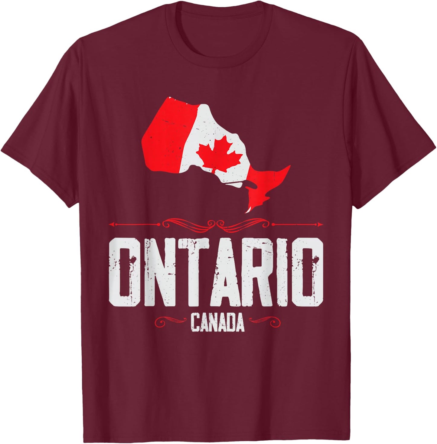 Ontario Canada - Ontario Silhouette Souvenir from Ontario T-Shirt - T-Shirt | Maroon