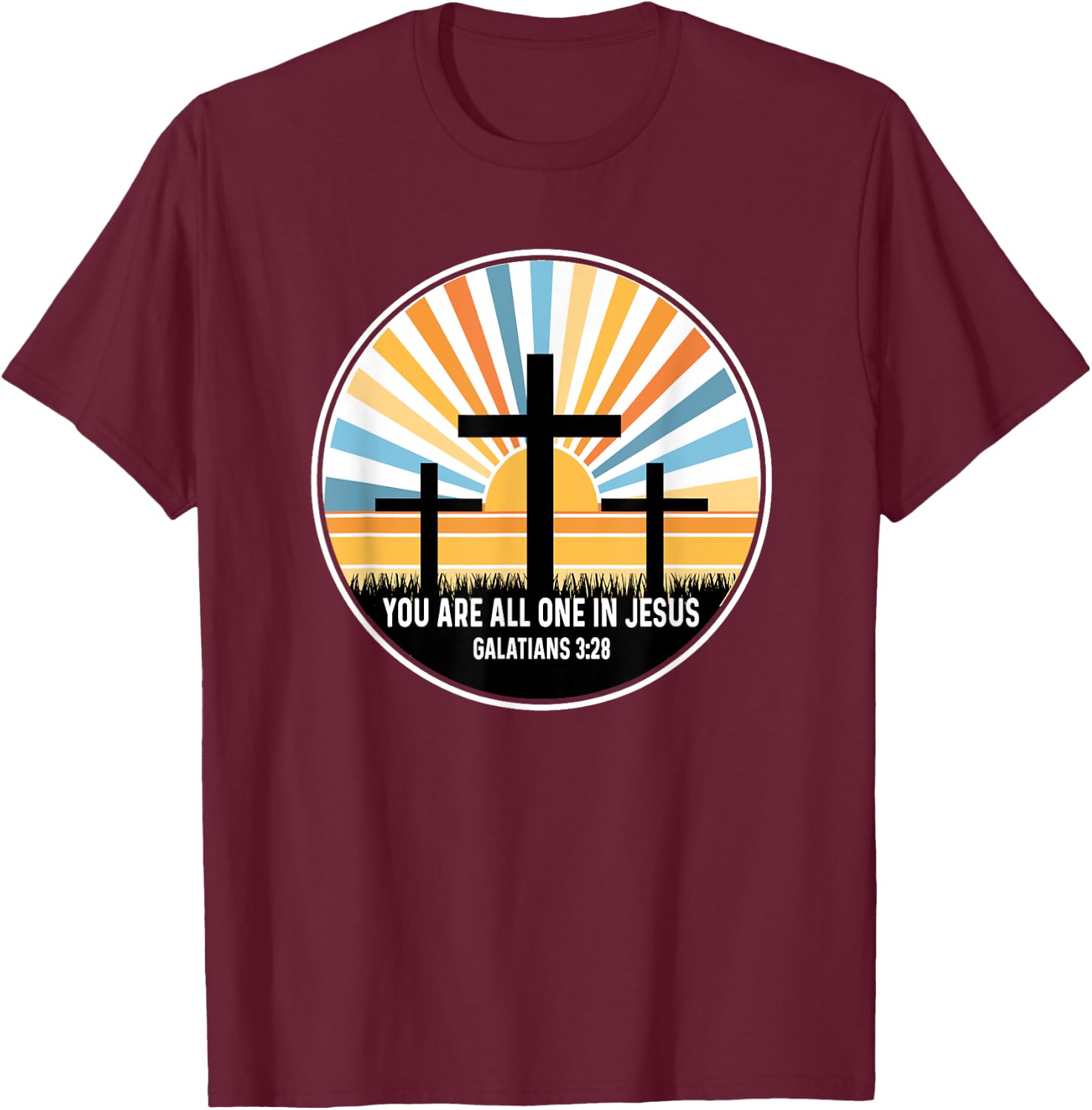 Galatians 3:28 3 28 God Jesus Religious Quote Christian T-Shirt - T-Shirt | Maroon