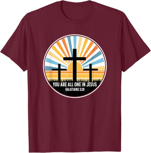 Galatians 3:28 3 28 God Jesus Religious Quote Christian T-Shirt - T-Shirt | Maroon