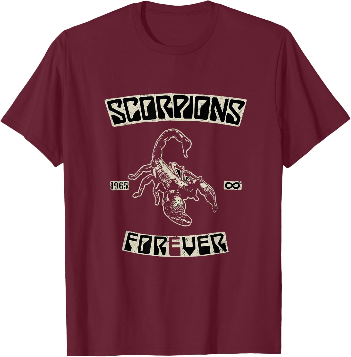 Official Scorpions Forever Since 1965 Black T-Shirt - T-Shirt | Maroon