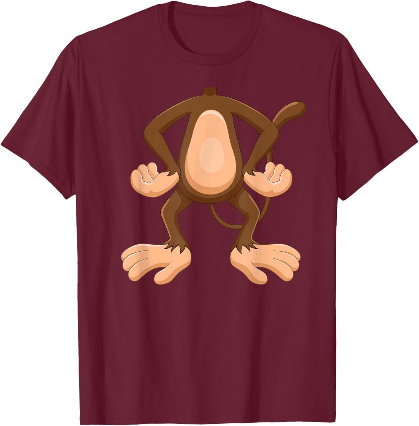 Monkey Costume Cute Boys Girls Zoo T-Shirt - T-Shirt | Maroon