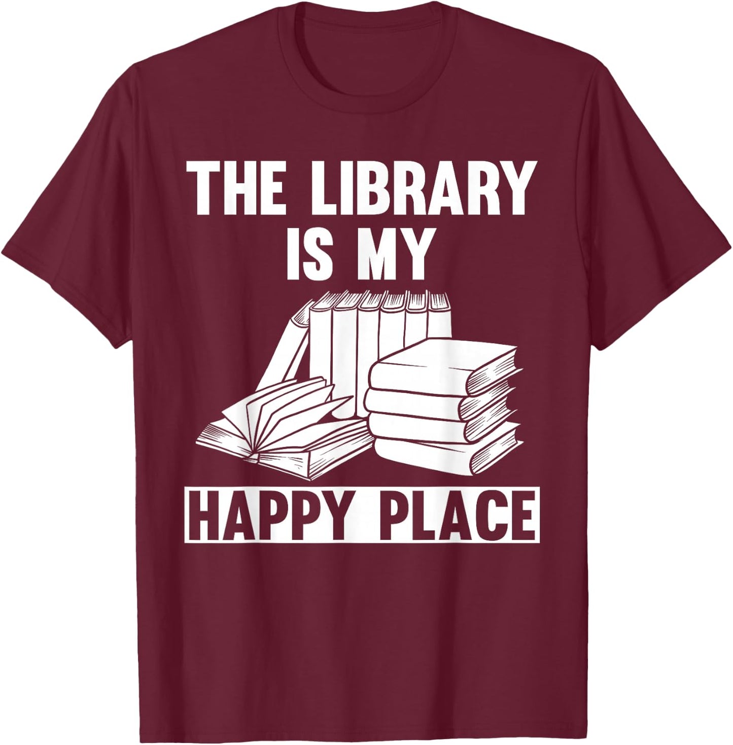 Cool Library Art Women Librarian Bookworm Book Lover T-Shirt - T-Shirt | Maroon