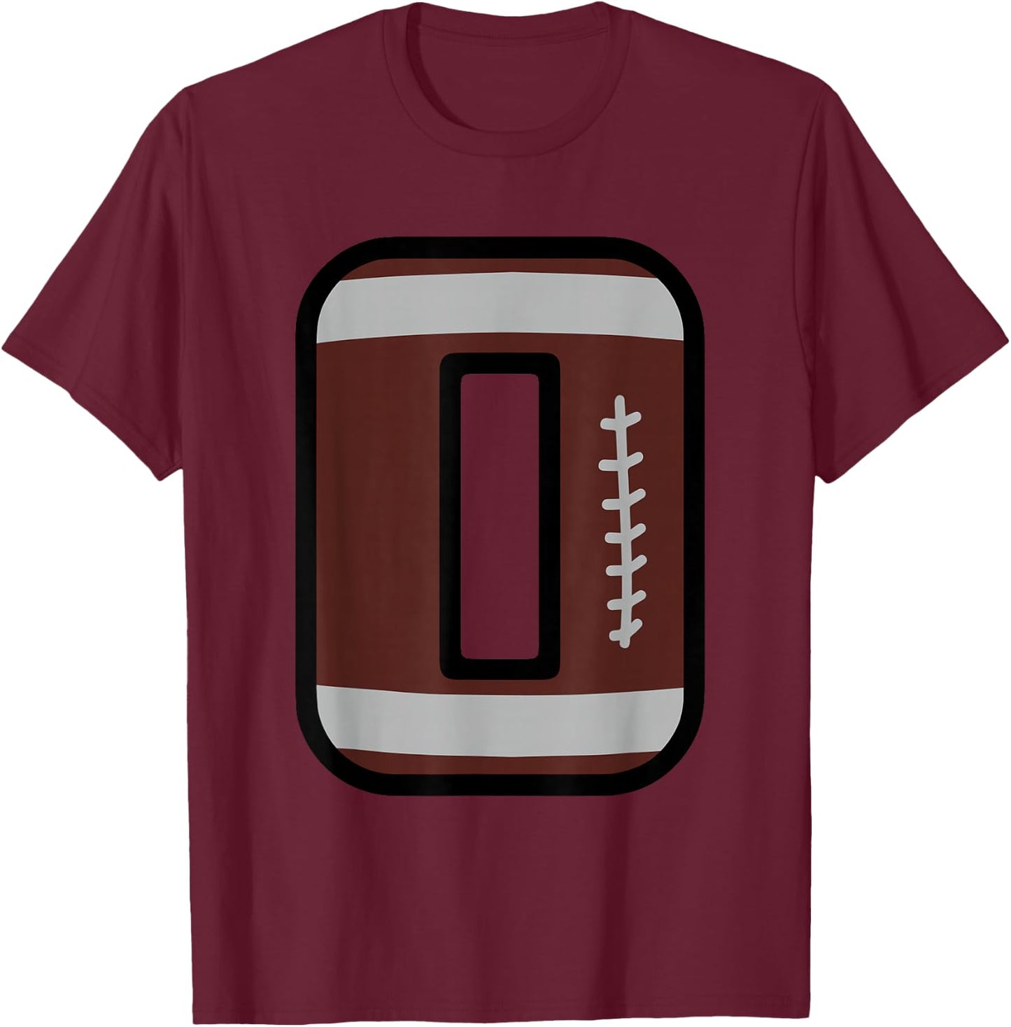 Number #0 Football Number T-Shirt - T-Shirt | Maroon