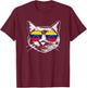Funny Cat Lover Proud Venezuelan Venezuela Flag Pride Cat Women Kids T-Shirt - T-Shirt | Maroon