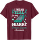 I wear Teal for my Grammy Ovarian Cancer Awareness T-Shirt - T-Shirt | Maroon