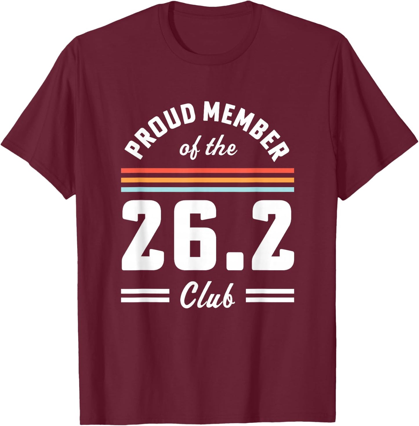 First Marathon 26.2 Club Marathoner Retro Runner T-Shirt - T-Shirt | Maroon