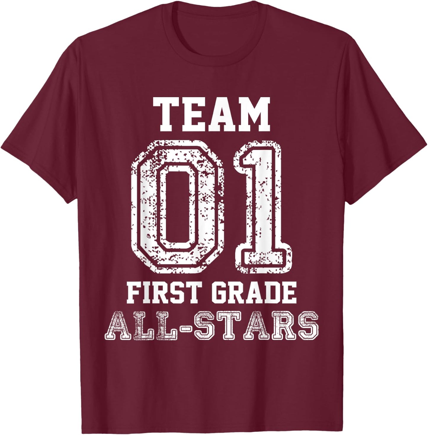School Team 1st Grade All-Stars Sports Jersey T-Shirt - T-Shirt | Maroon