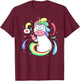Funny Unicorn Heart Finger Korea Wide Open Eyes Meme Unicorn T-Shirt - T-Shirt | Maroon