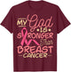 Breast Cancer Awareness My God Is Bigger Than Breast Cancer T-Shirt - T-Shirt | Maroon
