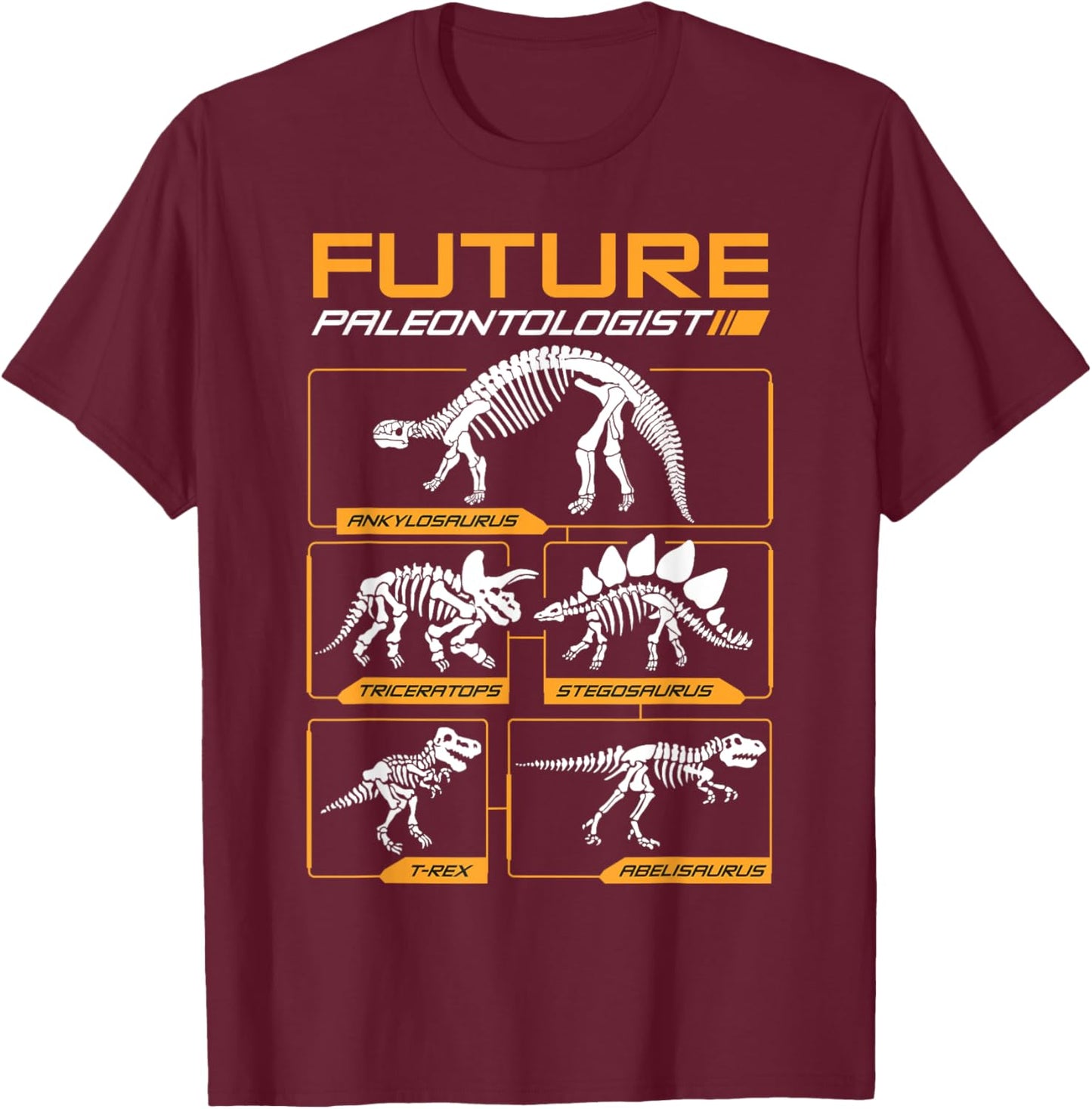 Cool Future Paleontologist Funny Dinosaur Fossil Enthusiast T-Shirt - T-Shirt | Maroon