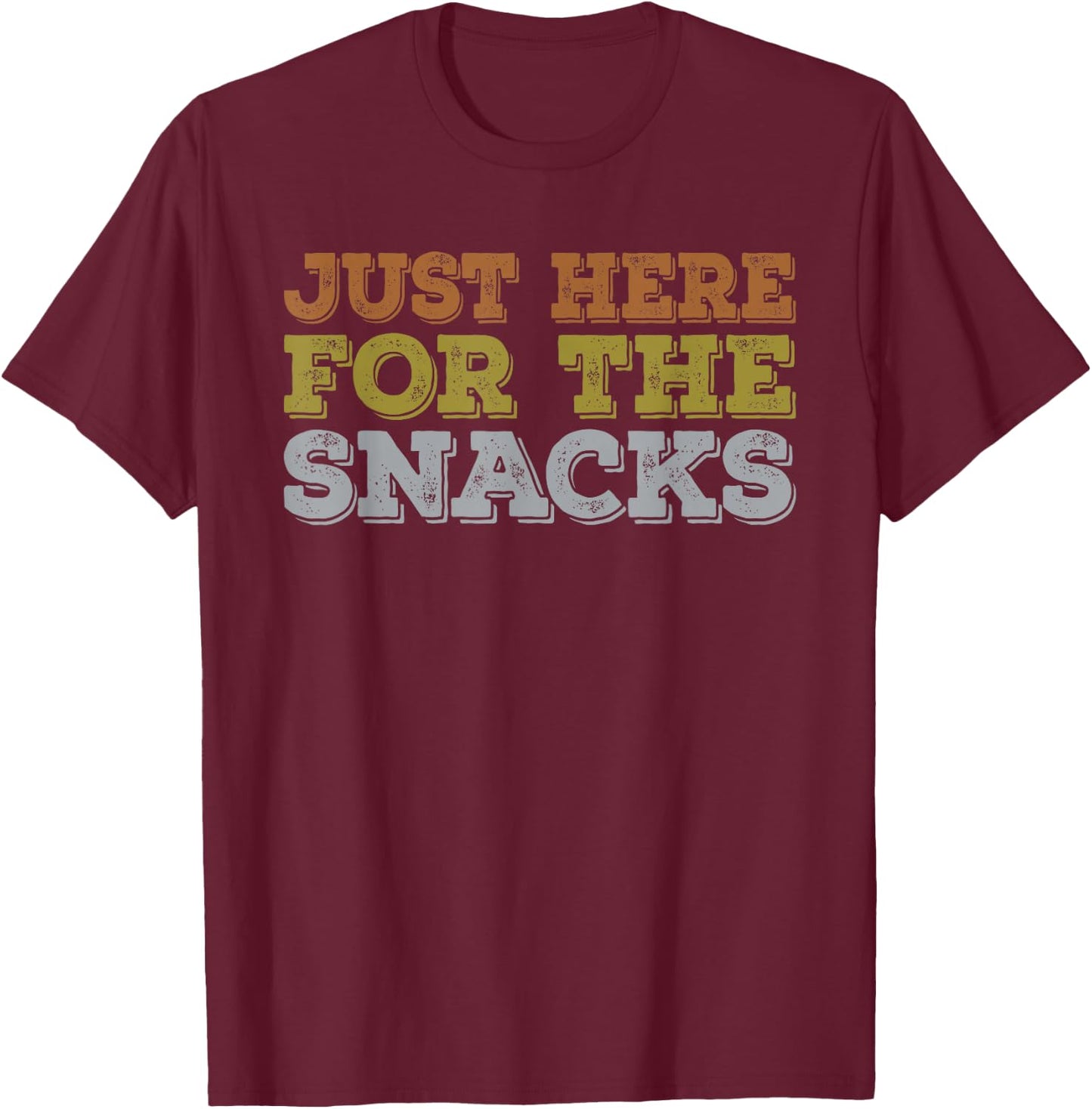 Baseball I'm Just Here For The Snacks Vintage Sports T-Shirt - T-Shirt | Maroon