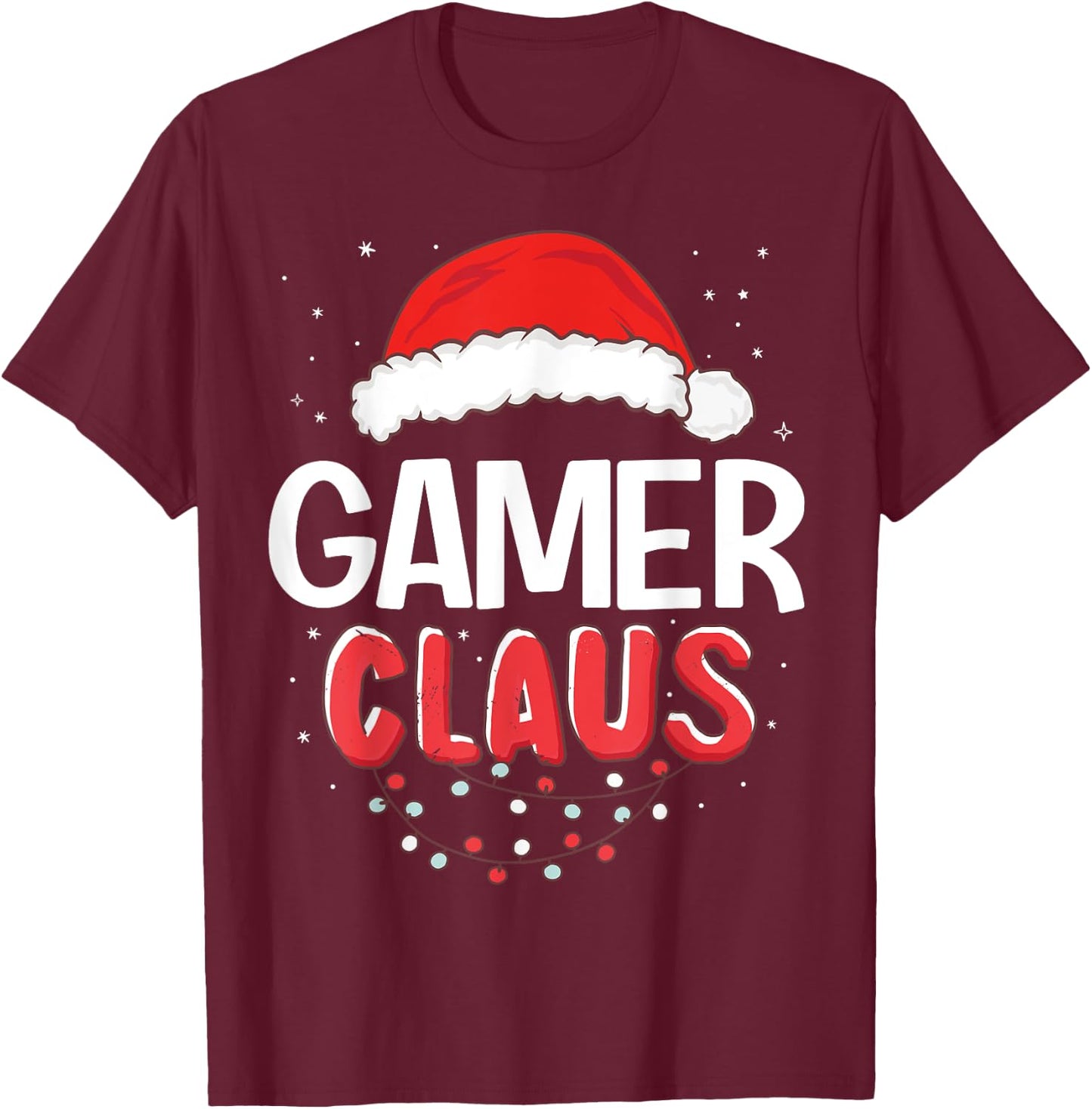 Gamer Santa Claus Christmas Matching Costume T-Shirt - T-Shirt | Maroon