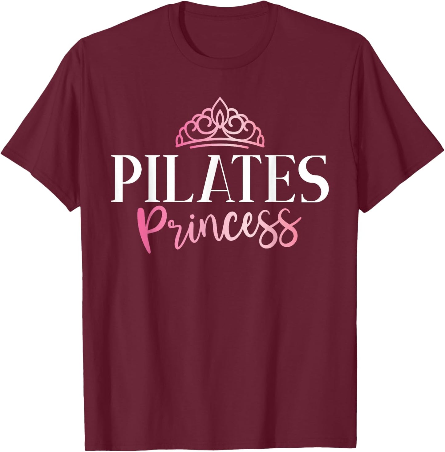 Pilates Gifts Women's Princess Yoga , Black, Small, Short Sleeve, , Lace, Cotton 60% Polyester 40% T-Shirt - T-Shirt | Maroon