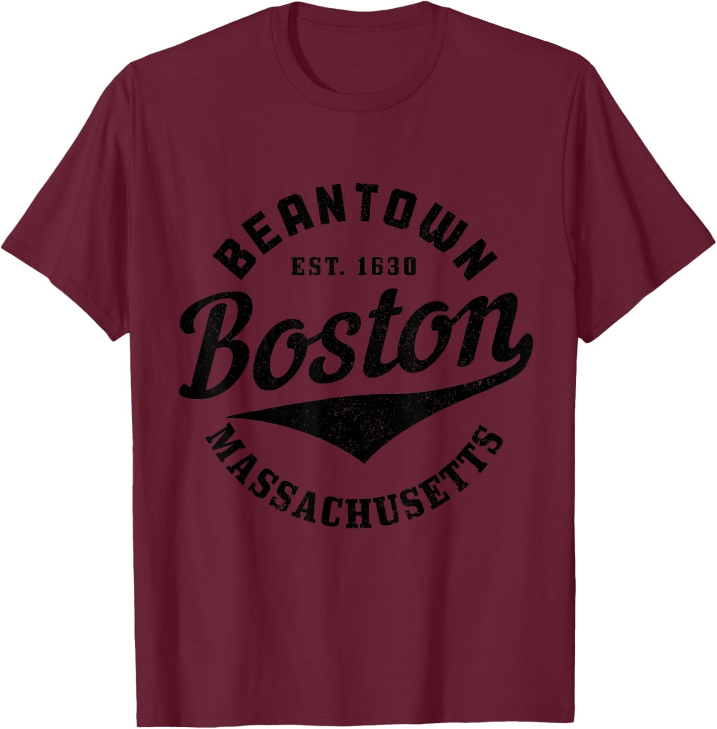 Boston Massachusetts Beantown Est. 1630 Pride Vintage T-Shirt - T-Shirt | Maroon