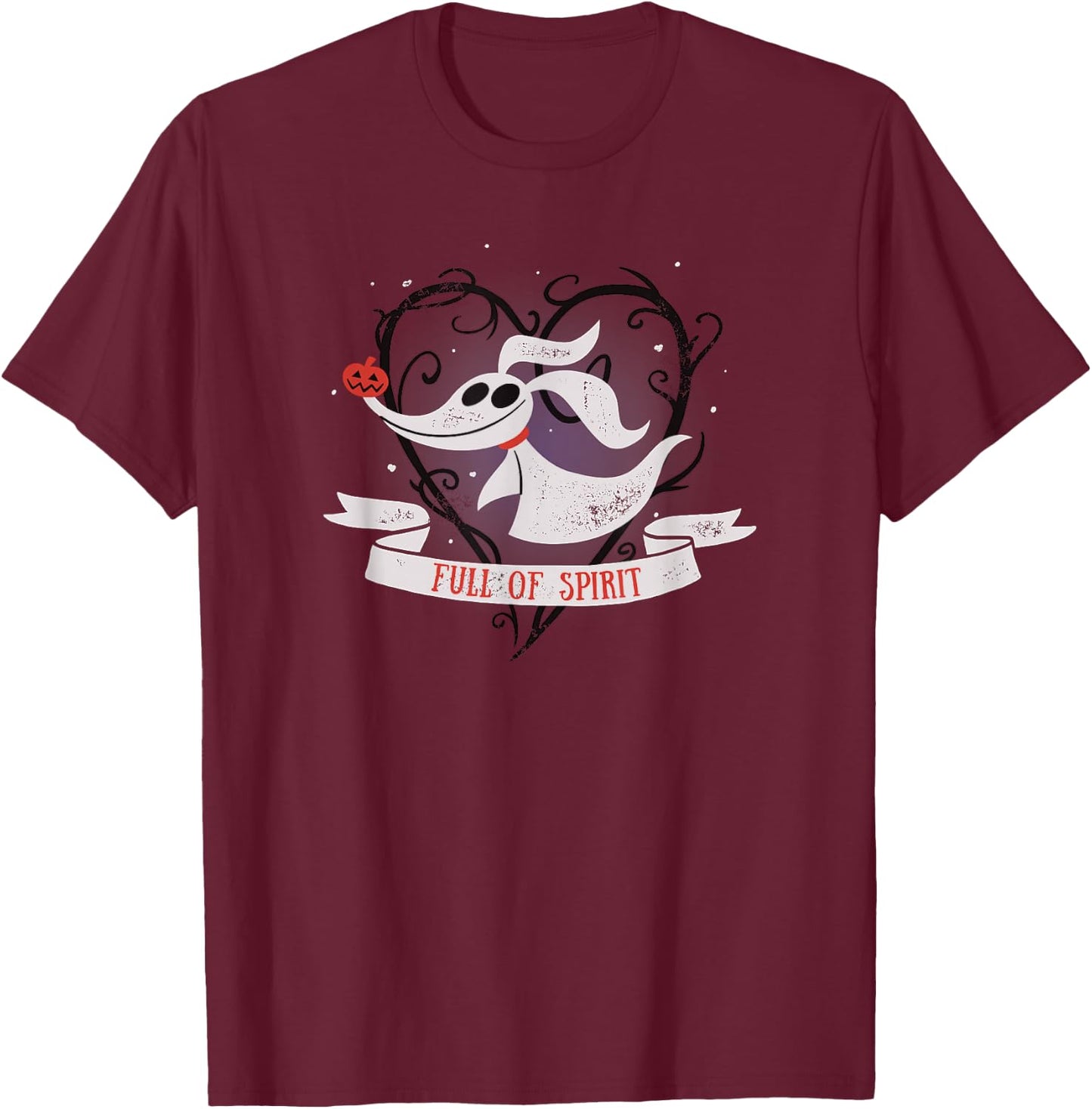 Disney The Nightmare Before Christmas Zero Full Of Spirit T-Shirt - T-Shirt | Maroon