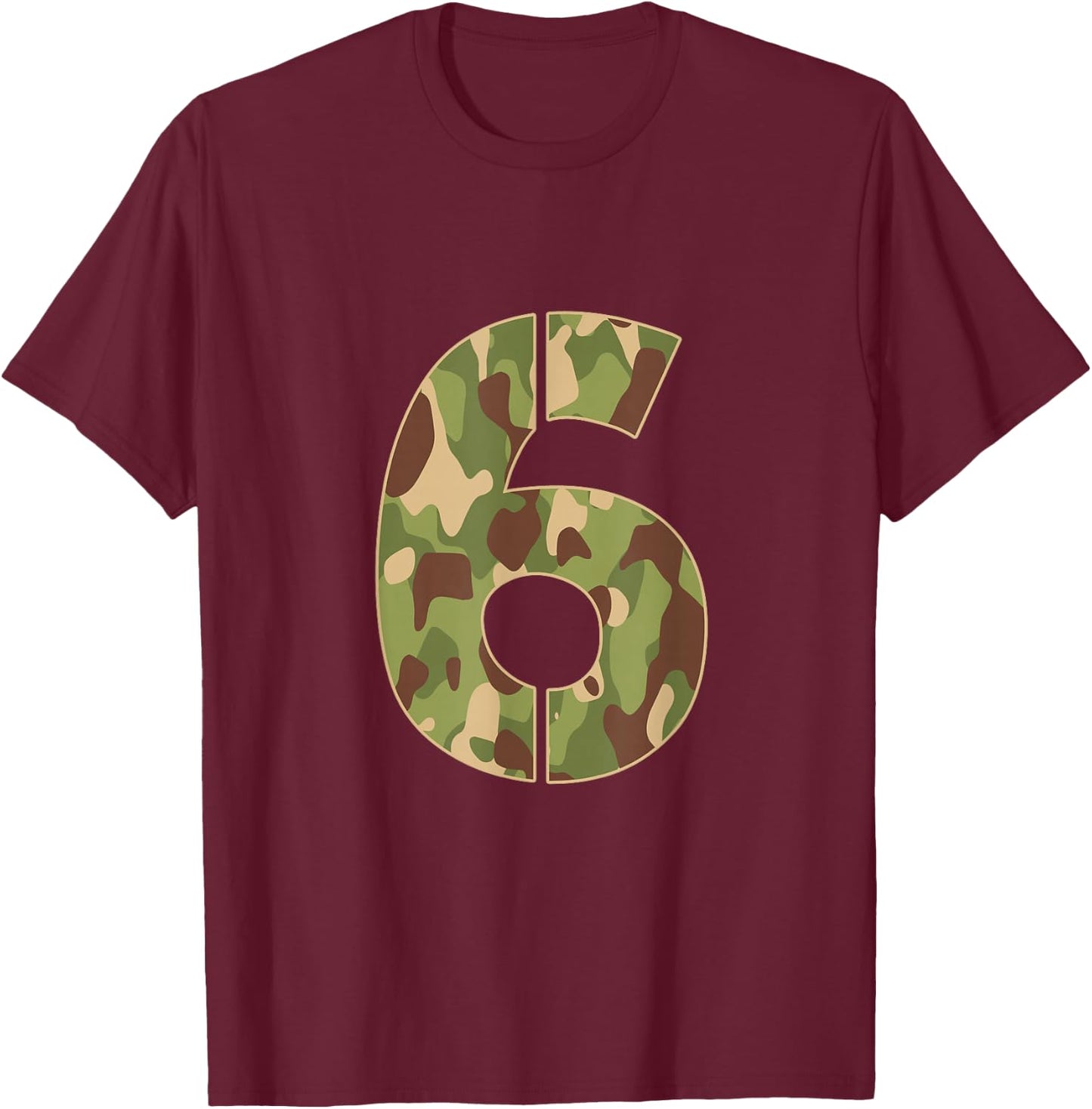 6 Year Old Soldier Military 6th Birthday T-Shirt - T-Shirt | Maroon
