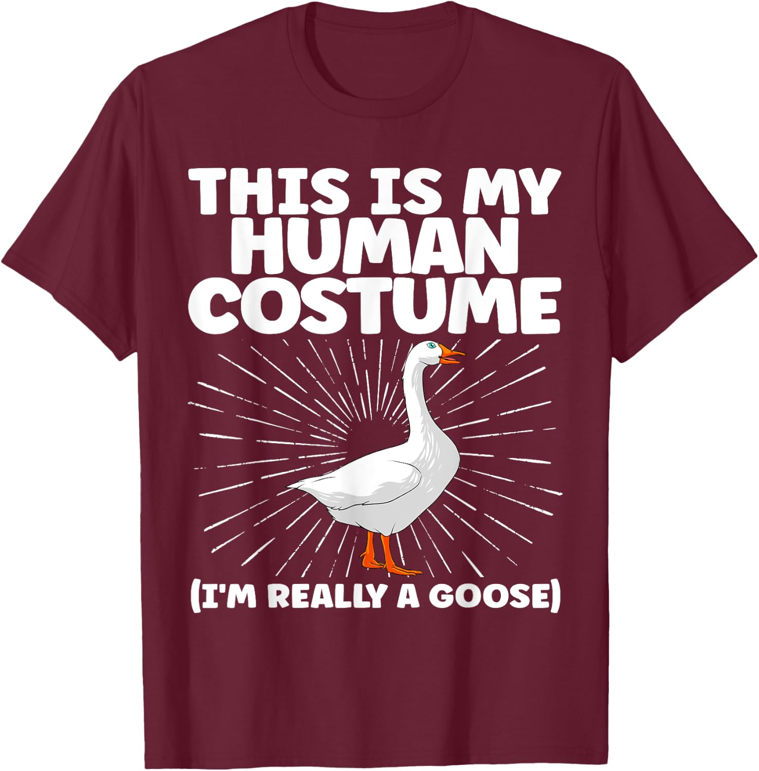 Cute Goose Design Women Farm Animal Goose Lovers T-Shirt - T-Shirt | Maroon