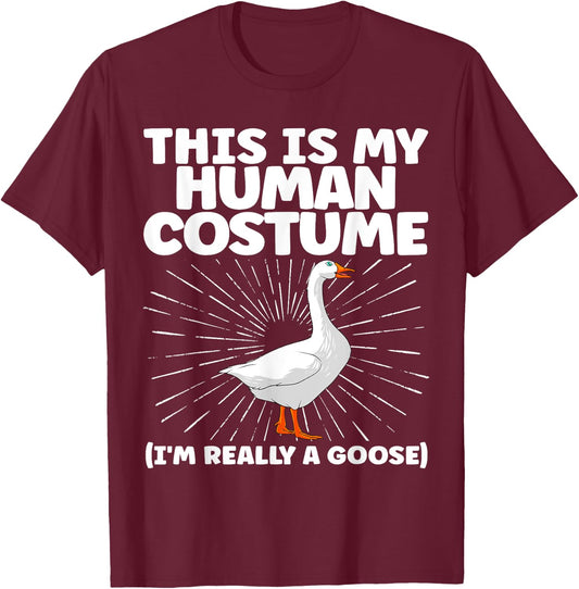 Cute Goose Design Women Farm Animal Goose Lovers T-Shirt - T-Shirt | Maroon
