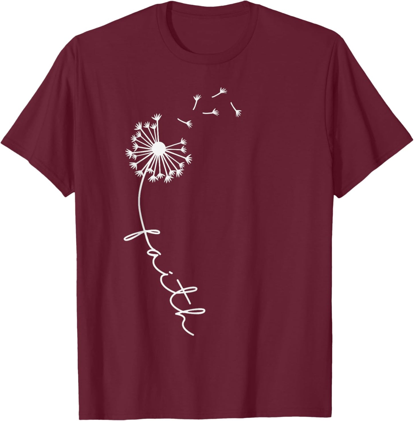 Dandelion Faith Quote Christian Lion Luke Women Kids T-Shirt - T-Shirt | Maroon
