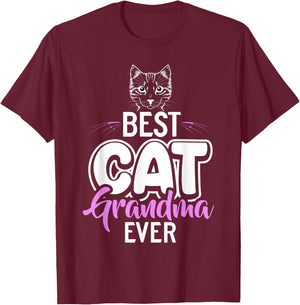 Best Cat Grandma Ever Cat Grandma T-Shirt - T-Shirt | Maroon