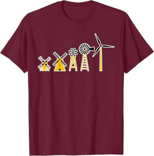 Windmill Technician Windpumps Operator Wind Engineer T-Shirt - T-Shirt | Maroon