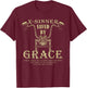 X-Sinner Saved by Grace Verse: Christian Faith Motorcycle T-Shirt - T-Shirt | Maroon