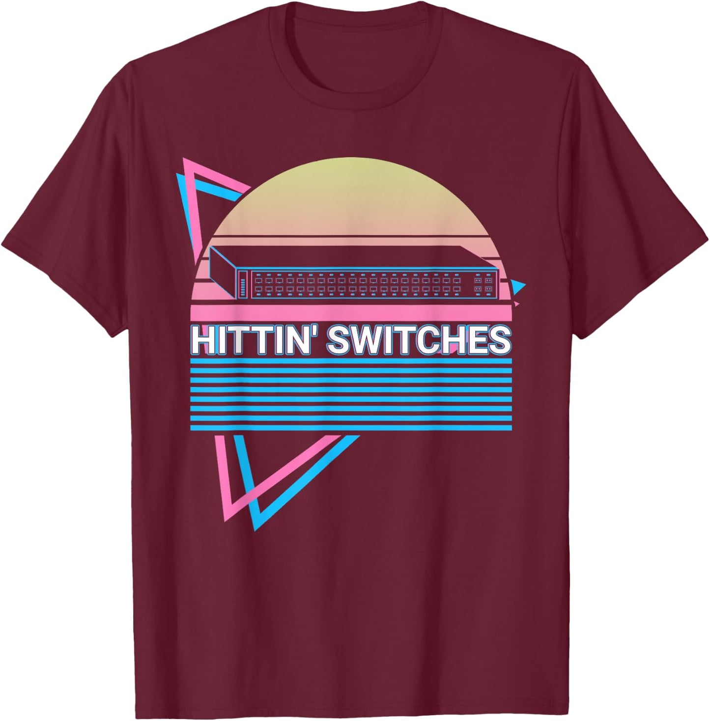 Network Engineering Retro Hittin' Switches T-Shirt - T-Shirt | Maroon