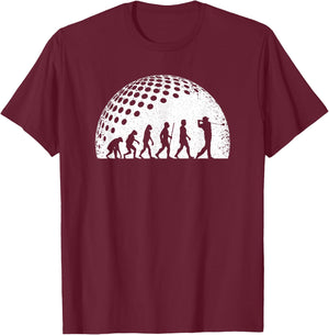 Funny Golf Evolution Golf Player Vintage Men Boys T-Shirt - T-Shirt | Maroon