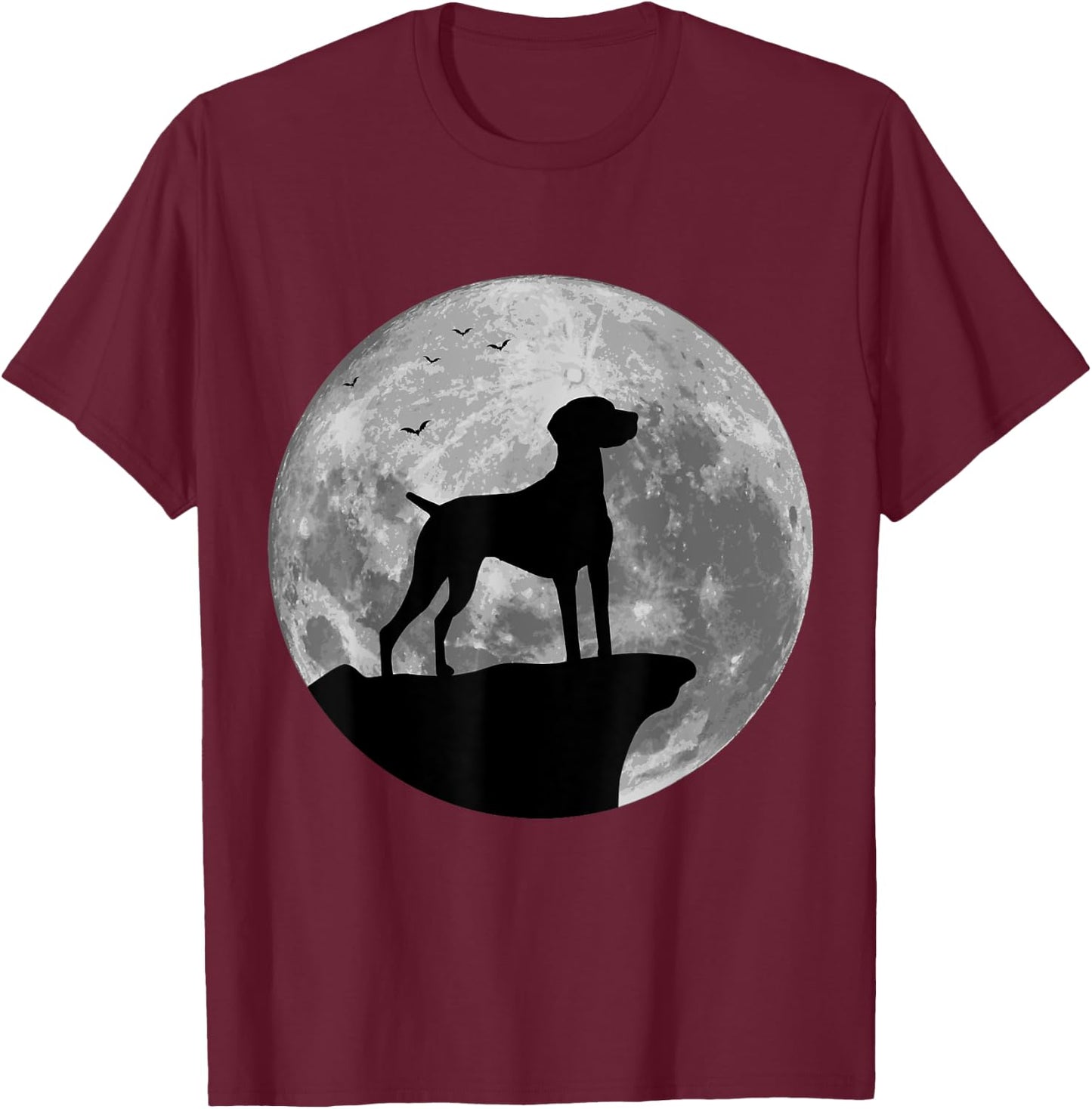 Hungarian Vizsla Silhouette In The Moon Halloween Costume T-Shirt - T-Shirt | Maroon