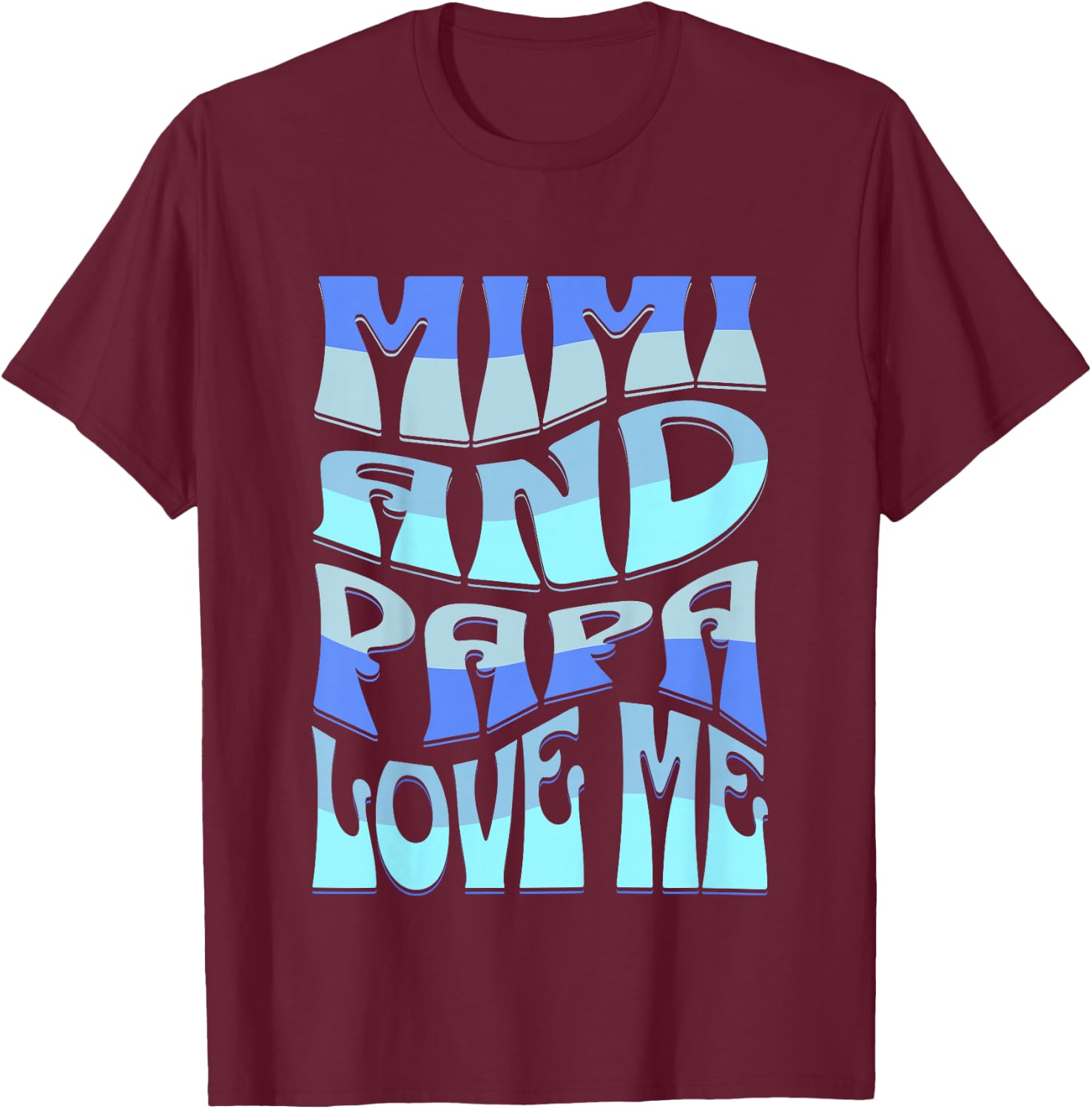 Kids Mimi and Papa Love Me Grandson T-Shirt - T-Shirt | Maroon