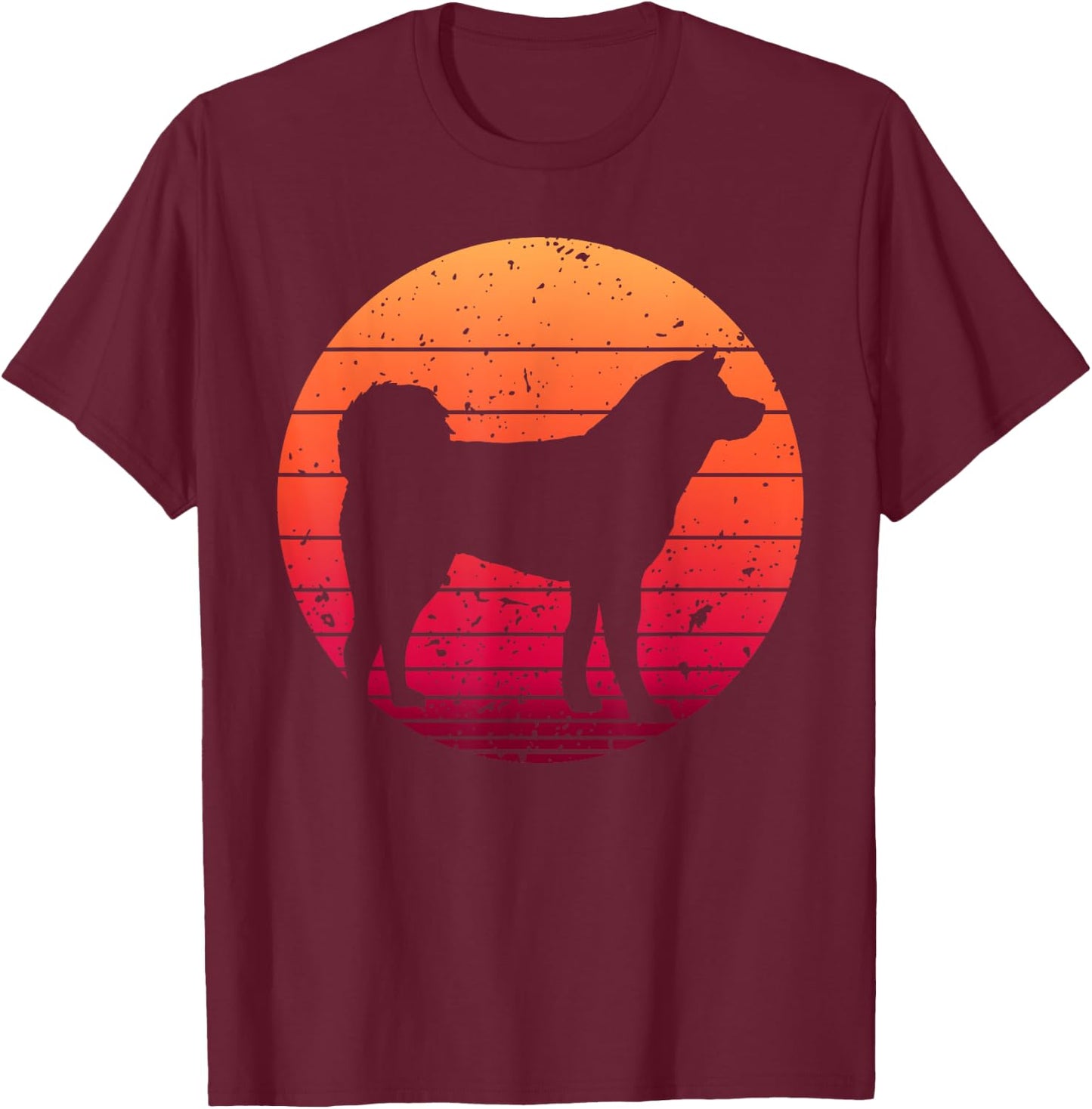 Cute Akita Art Women Akita Inu Breed Dog Lovers T-Shirt - T-Shirt | Maroon