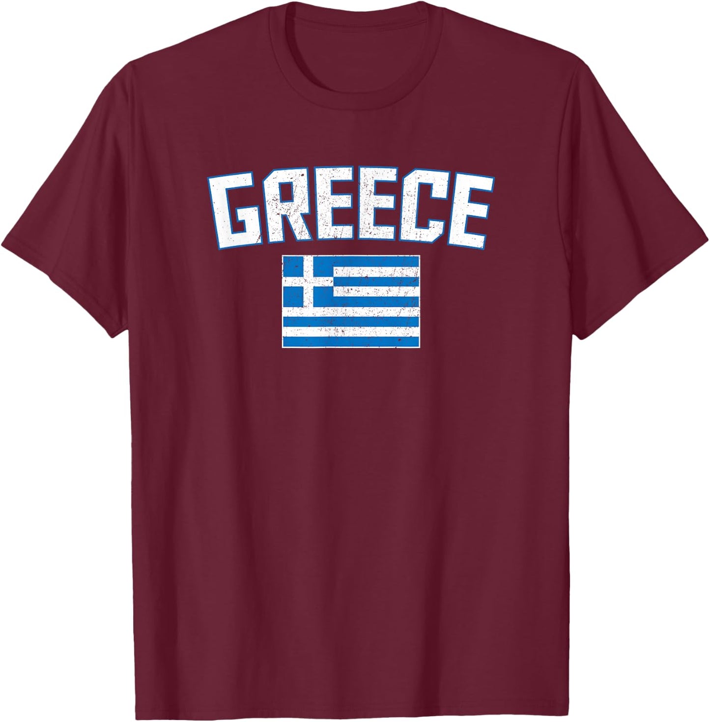 Vintage Distressed Greece Flag Greek Pride T-Shirt - T-Shirt | Maroon