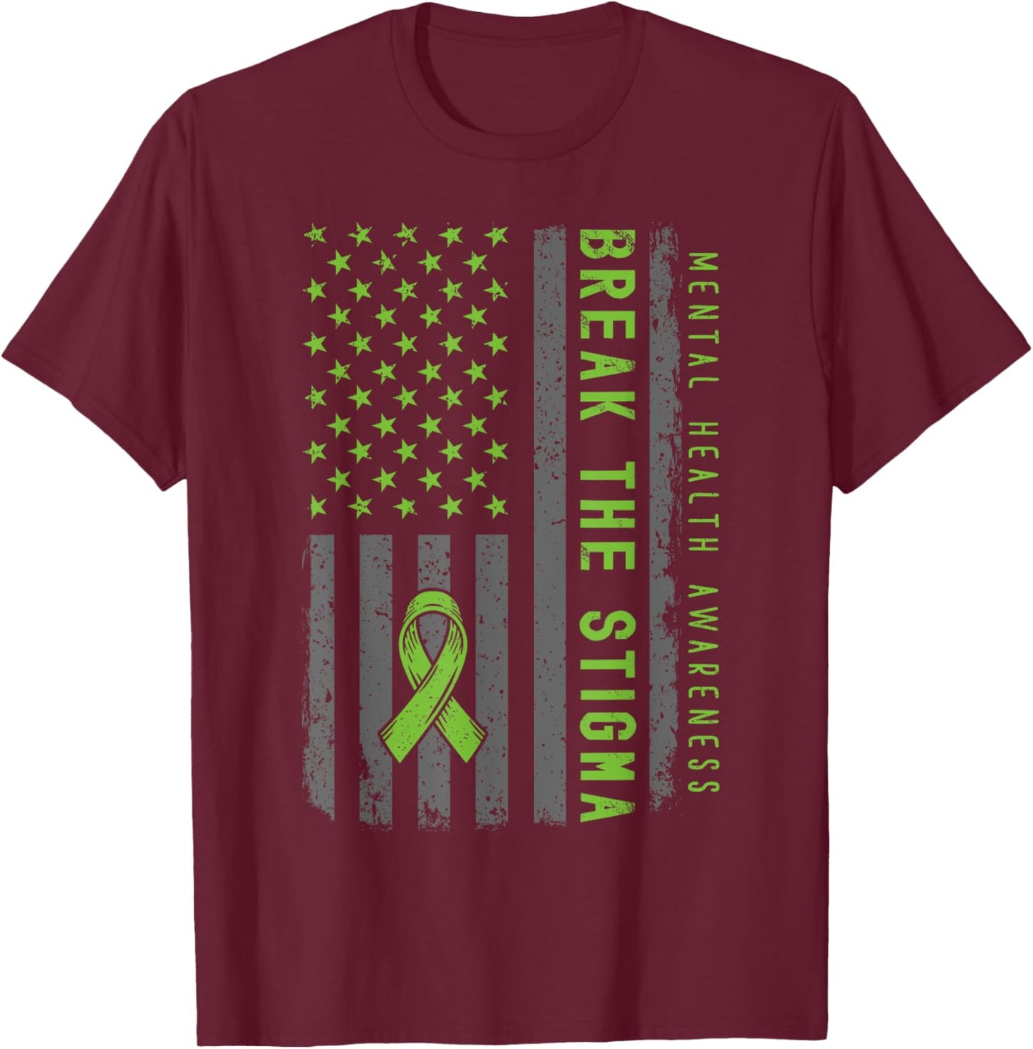 Mental Health Matters Fight Stigma Mental Health Awareness T-Shirt - T-Shirt | Maroon