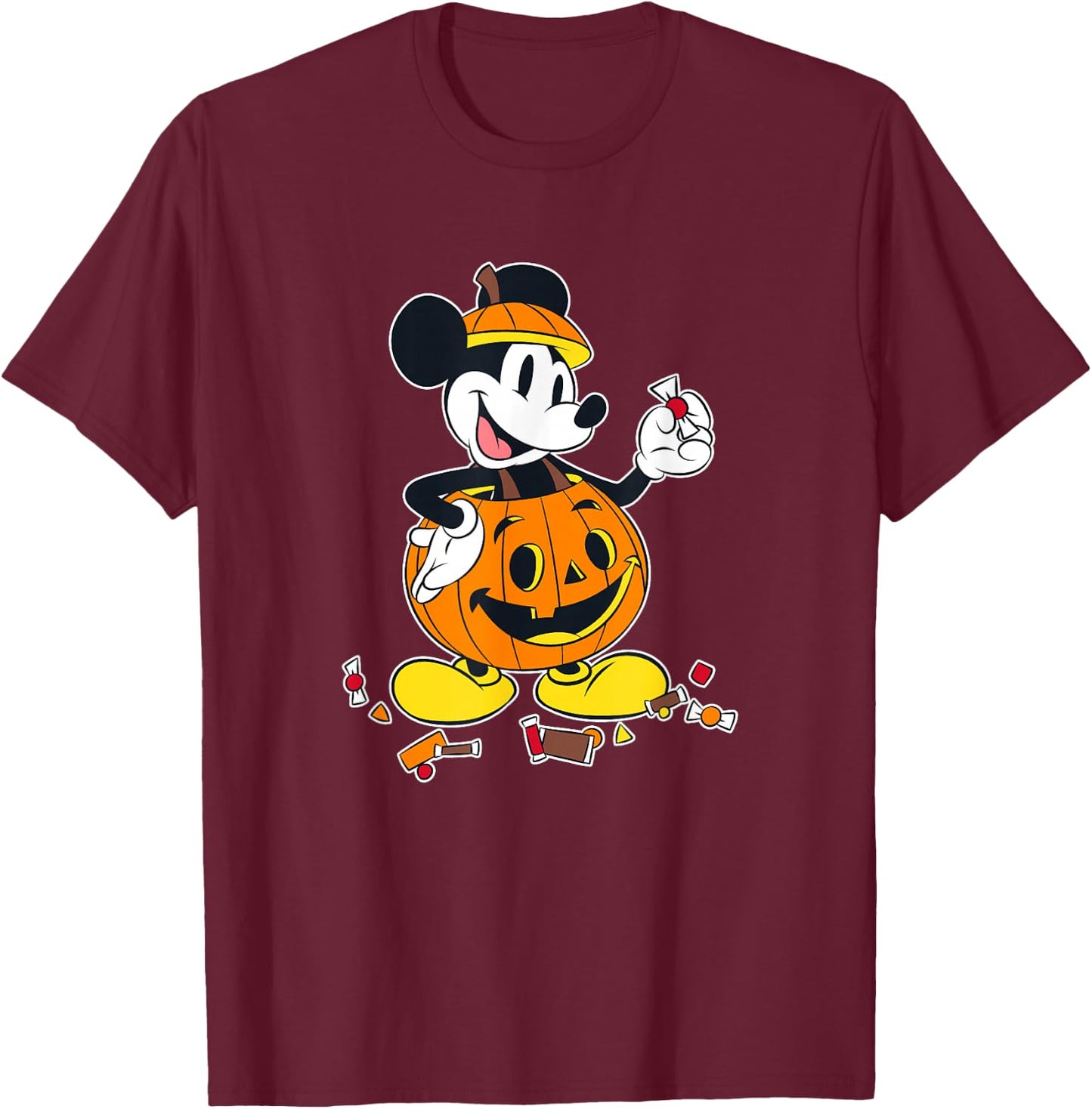 Disney Mickey And Friends Halloween Mickey Pumpkin Costume T-Shirt - T-Shirt | Maroon