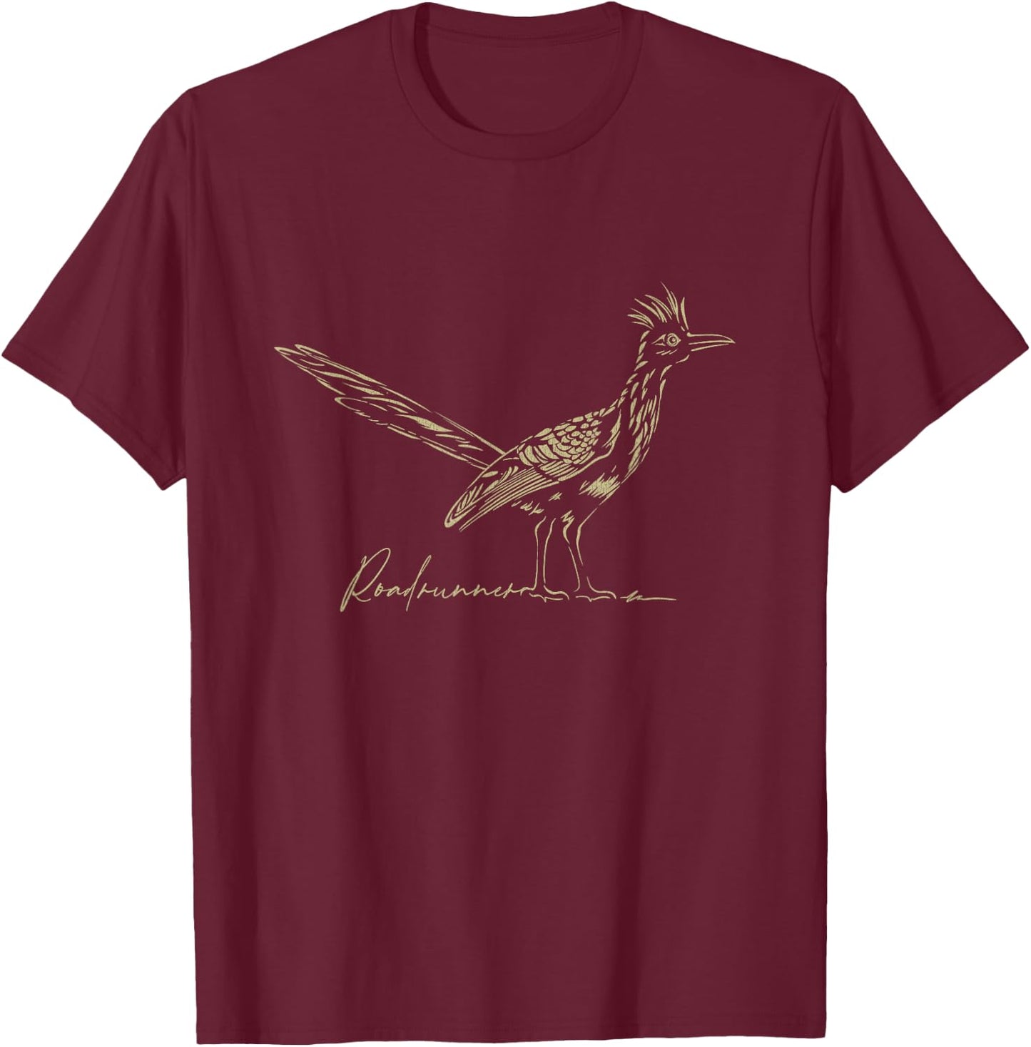 Minimalist Roadrunner Lover Distressed T-Shirt - T-Shirt | Maroon